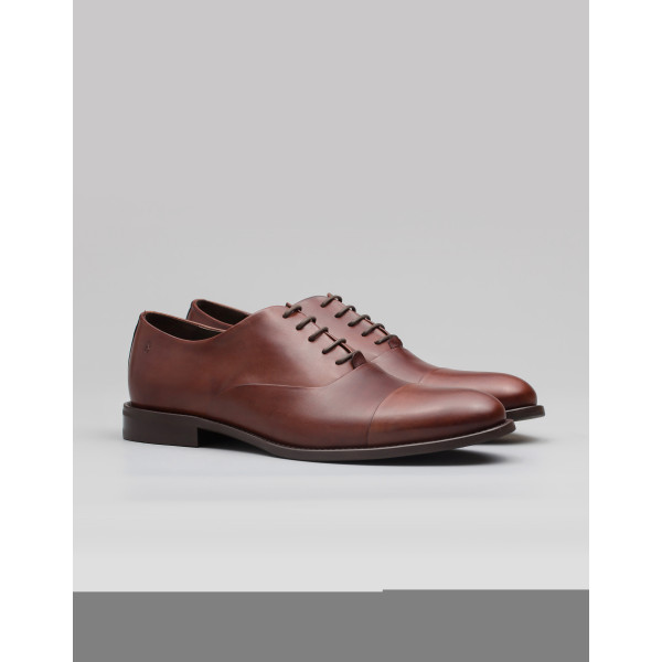 Jasnobrązowe buty oxfordy skórzane p002