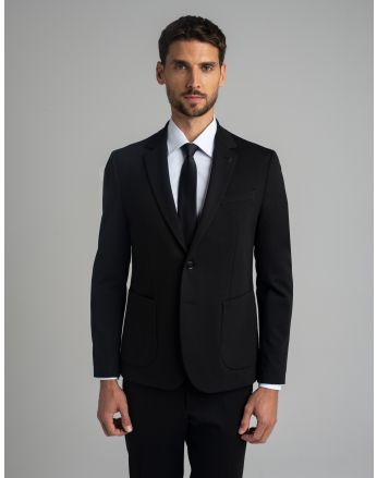 marynarka do zestawu gavello czarny slim fit