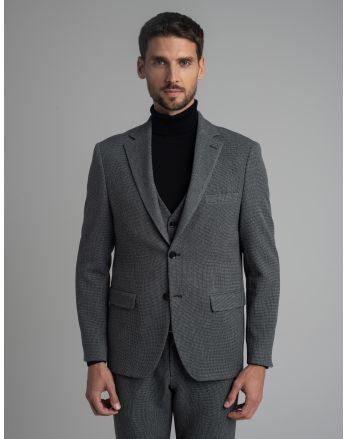 marynarka do zestawu porcari szary slim fit