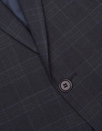 Marynarka do zestawu affori w kratę grafit slim fit