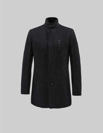 płaszcz ze stójką ribera czarny