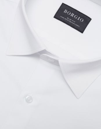 koszula laspezia 00358 długi rękaw biały slim fit