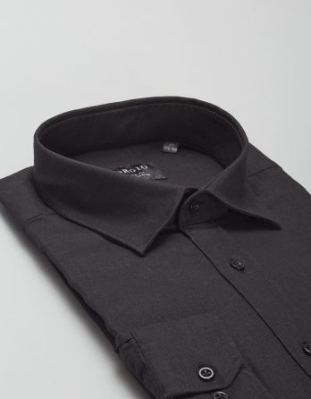 koszula lentini 00393 długi rękaw czarny classic fit