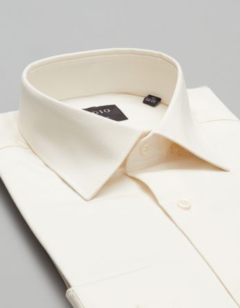 koszula simeria 00376 długi rękaw ecru slim fit