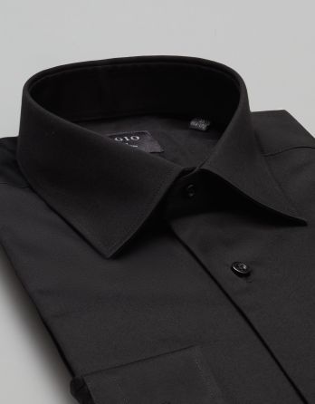 koszula simeria 00383 długi rękaw czarny slim fit