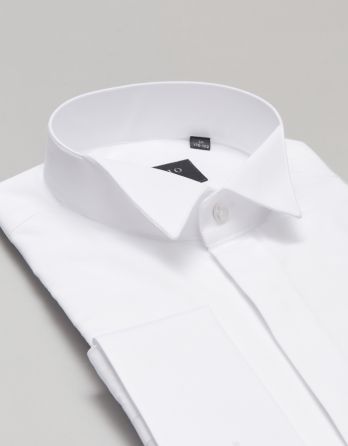 koszula enna 00417 na spinki biały slim fit