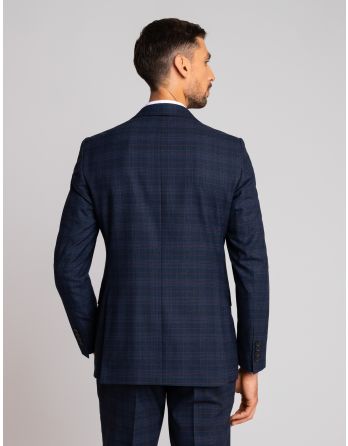 marynarka do zestawu carlopoli granatowy slim fit