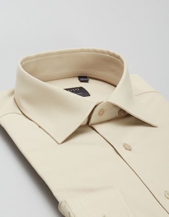 koszula lumia 00435 długi rękaw beżowy 1 slim fit