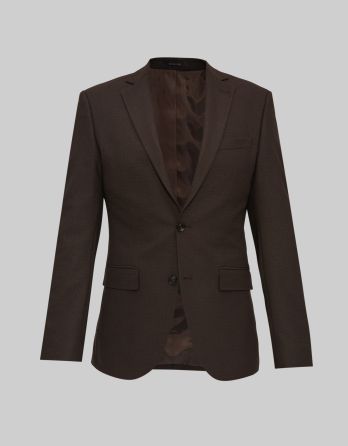 marynarka do zestawu erbezzo brąz super slim fit