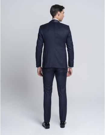 marynarka smokingowa do zestawu cortale granatowy slim fit