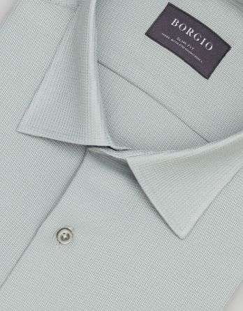 koszula licodia 00458 długi rękaw zielony slim fit