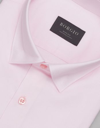 koszula rosazza 00505 długi rękaw róż slim fit