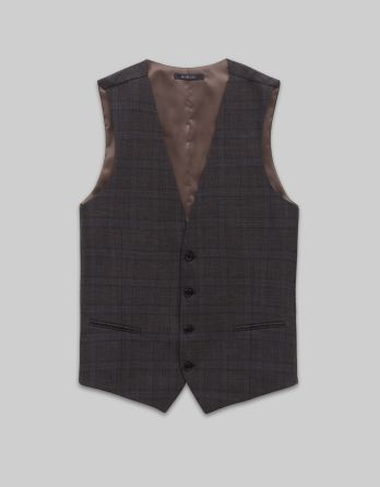 kamizelka do zestawu tolmezzo brąz slim fit