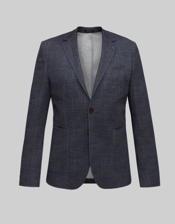 marynarka do zestawu lumarzo granatowy slim fit