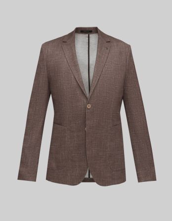 marynarka do zestawu lumarzo brąz slim fit