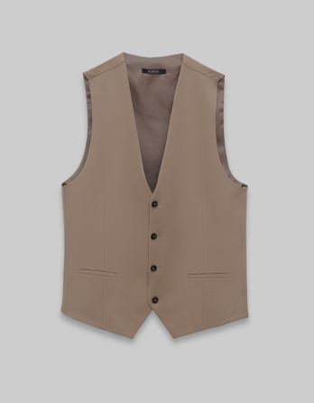 kamizelka do zestawu lido khaki slim fit