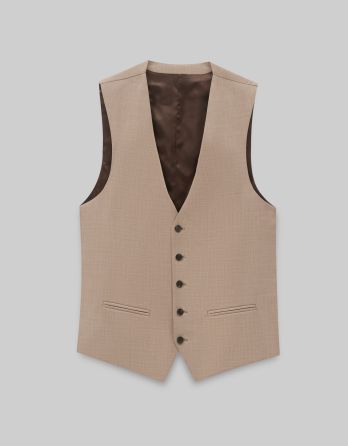 Kamizelka orciano beżowy slim fit