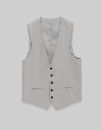 kamizelka do zestawu pimonte szary slim fit