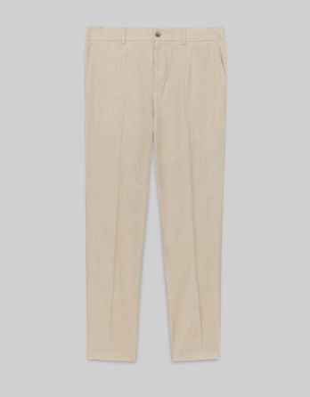 spodnie do zestawu lodrino beżowy slim fit