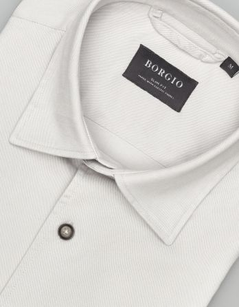 koszula terranova 00553 długi rękaw szary slim fit