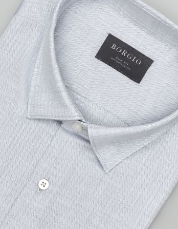 koszula francolise 00577 długi rękaw szary slim fit