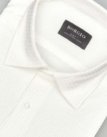 koszula gonzaga 00580 długi rękaw ecru slim fit