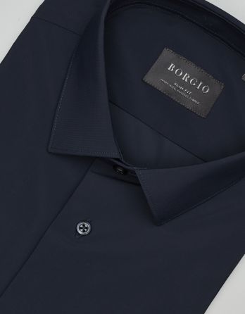 koszula ateleta 00571 długi rękaw granatowy slim fit