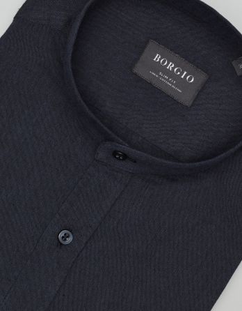 koszula lentella 00588 długi rękaw granatowy slim fit