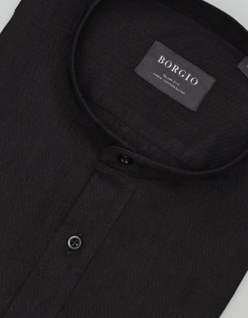 koszula lentella 00594 długi rękaw czarny slim fit