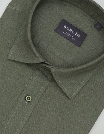 koszula lentella 00595 długi rękaw zielony slim fit