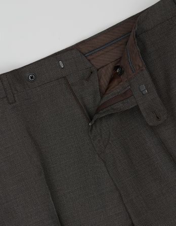 Spodnie do zestawu pertosa brąz slim fit