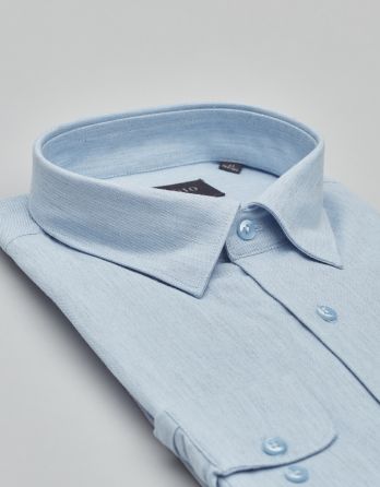 koszula flero 00618 długi rękaw błękit classic fit
