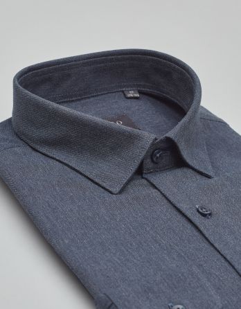 koszula flero 00621 długi rękaw granatowy slim fit