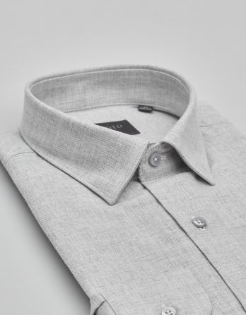 koszula flero 00622 długi rękaw szary slim fit