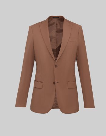 marynarka do zestawu monticiano brąz slim fit