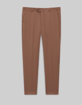 spodnie do zestawu monticiano brąz slim fit