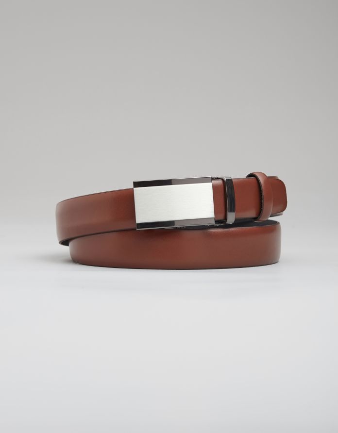 pasek męski lari jasny brąz bez obszycia 3