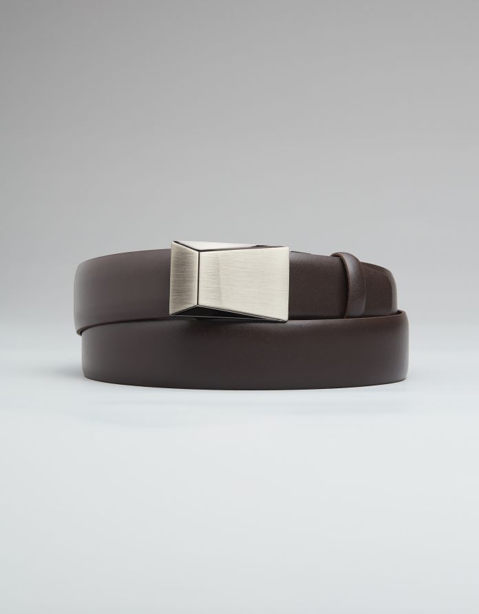 pasek męski lari ciemny brąz bez obszycia 3,5