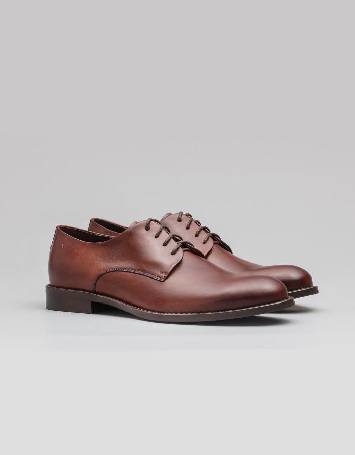 Jasnobrązowe buty skórzane p005