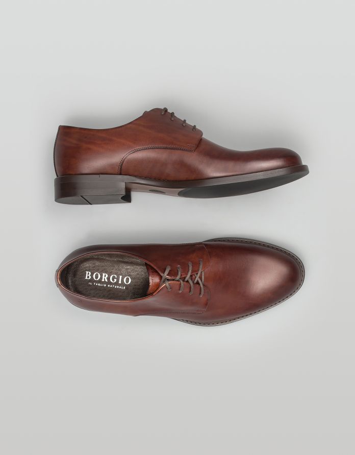 Jasnobrązowe buty skórzane p005