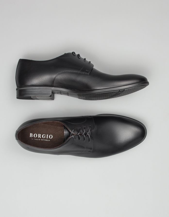 Czarne buty derby skórzane p004