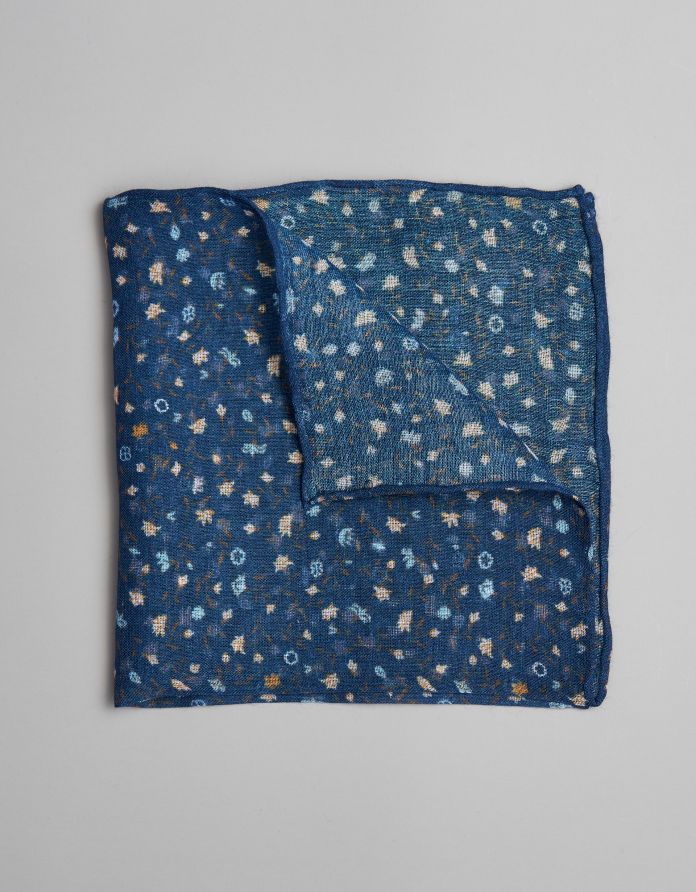 poszetka modal granatowy kwiaty 0002