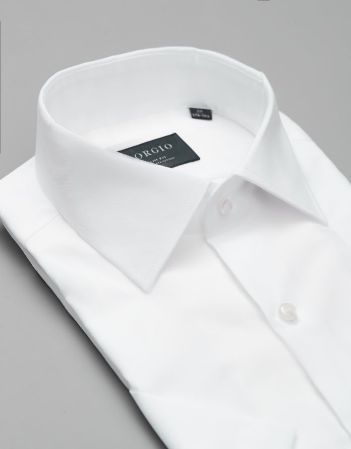 koszula męska bawełniana canosa 00102 krótki rękaw slim fit biały