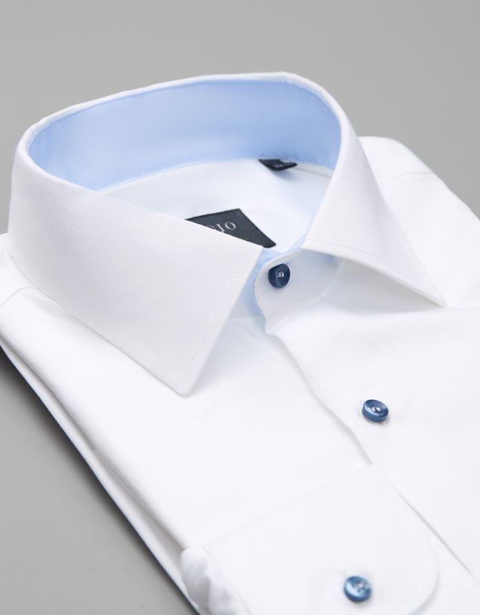 koszula męska bawełna vallerona długi rękaw biały slim fit 00251