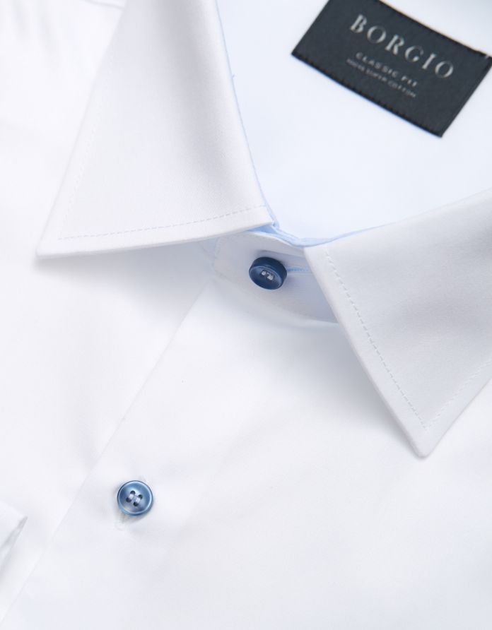 koszula męska vallerona długi rękaw biały classic fit 00252