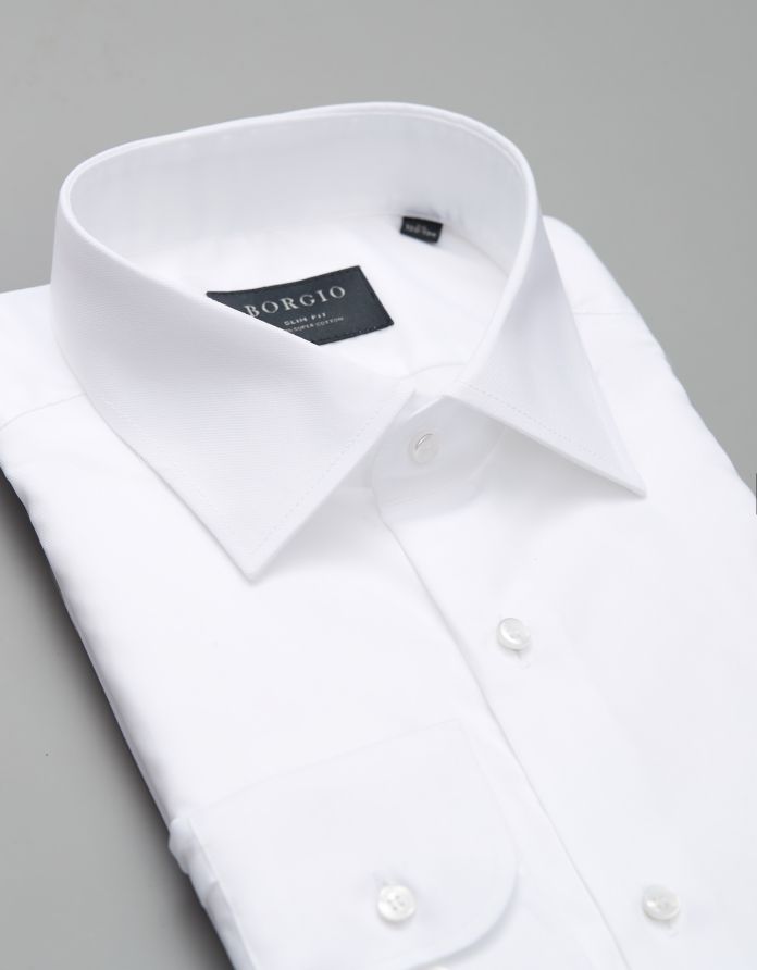 koszula męska bawełniana lavello  długi rękaw biały slim fit 00254