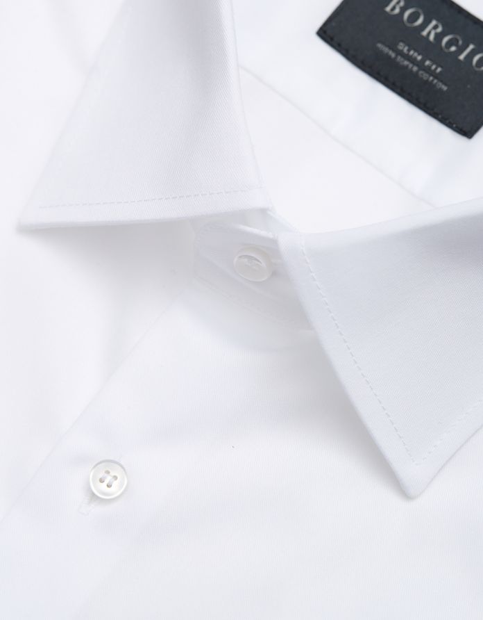 koszula męska bawełniana lavello  długi rękaw biały slim fit 00254