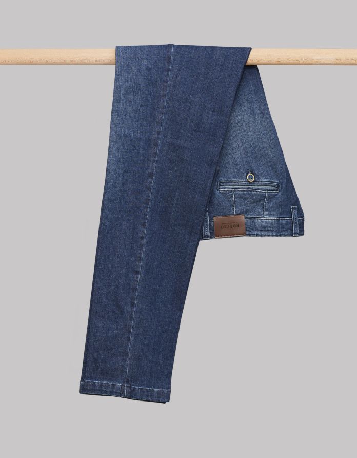 spodnie sapri niebieski slim fit