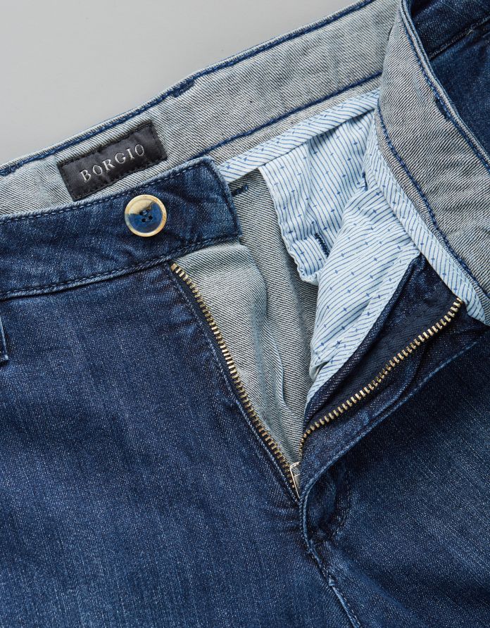 spodnie sapri niebieski slim fit