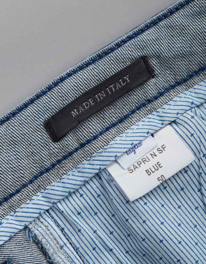 spodnie sapri niebieski slim fit